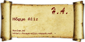 Hőgye Aliz névjegykártya